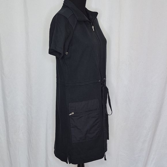 Jordan Taylor 100% Cotton Full Zip Cinch Waist Zip Pocket Coverup Dress - Size M - Picture 4 of 10